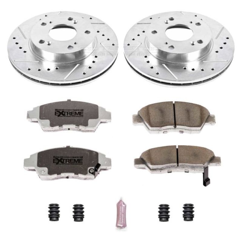 Power Stop 06-11 Honda Civic Front Z26 Street Warrior Brake Kit Brake Kits - Performance D&S PowerStop