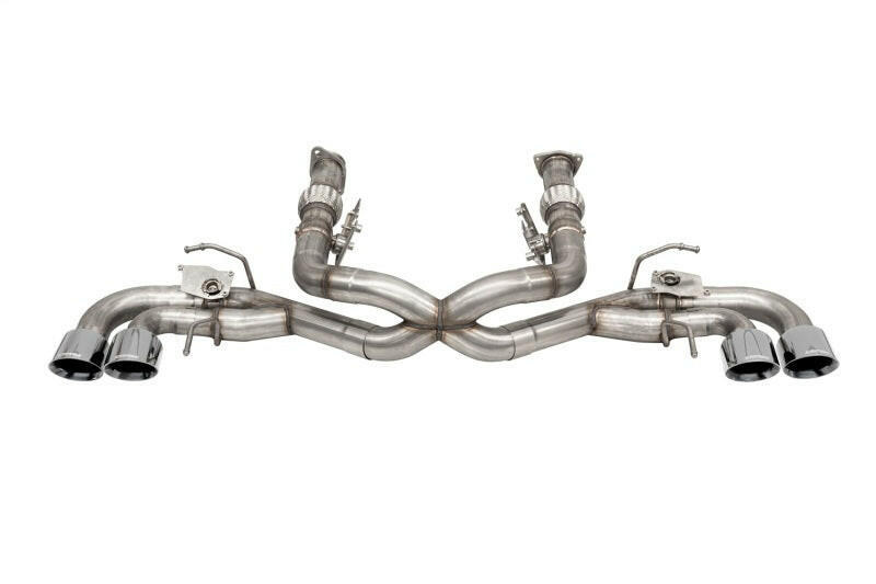 Corsa 2020-2025 Corvette C8 3in Valved Cat-Back 4.5in Pol Quad Tips - Fits Factory NPP Exhaust w/AFM Catback CORSA Performance