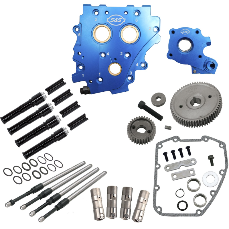 S&S Cycle 2006 Dyna/2007+ BT Gear Drive Cam Chest Kit w/o Cam - Black Pushrod Tubes Cam Gears S&S Cycle