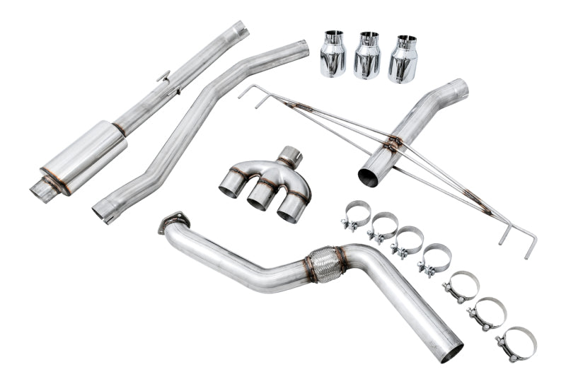 AWE Tuning 2017+ Honda Civic Type R Track Edition Exhaust w/Front Pipe & Triple Chrome Silver Tips Catback AWE Tuning