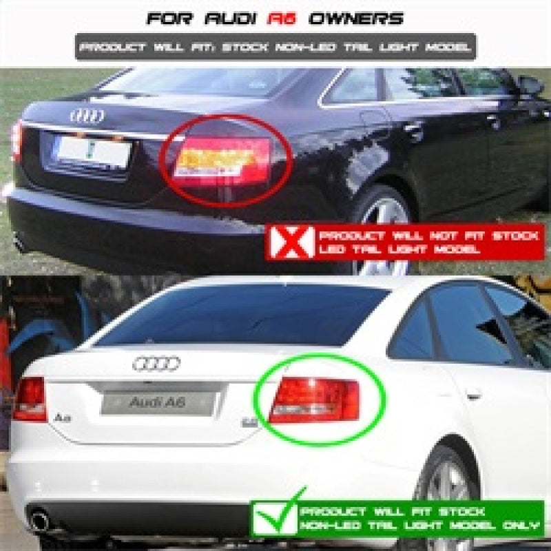 Spyder Audi A6 05-08 4Dr Sedan Light Bar LED Tail Lights Smke ALT-YD-AA605-LBLED-SM Tail Lights SPYDER