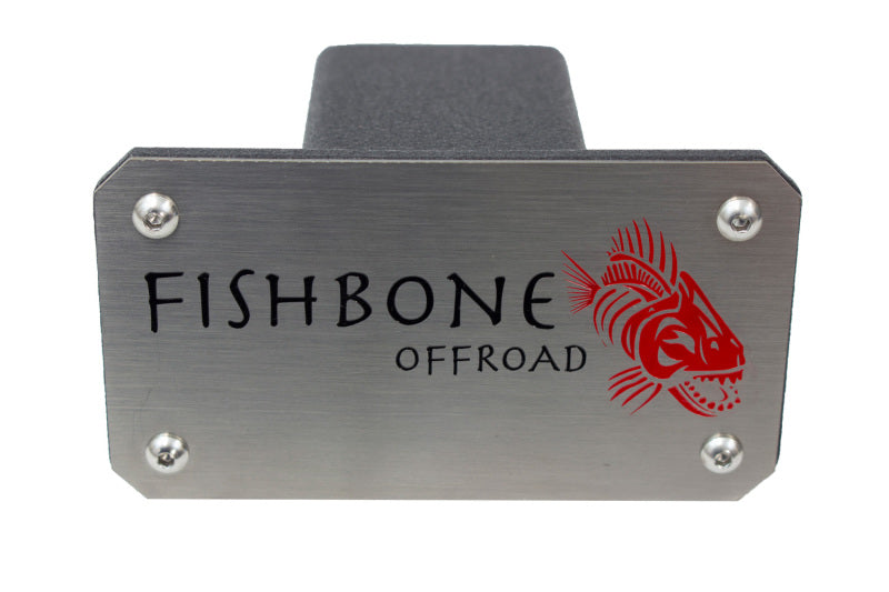 Fishbone Offroad Hitch Cover - 2In Hitch - Black Powdercoated Steel Hitch Covers Fishbone Offroad