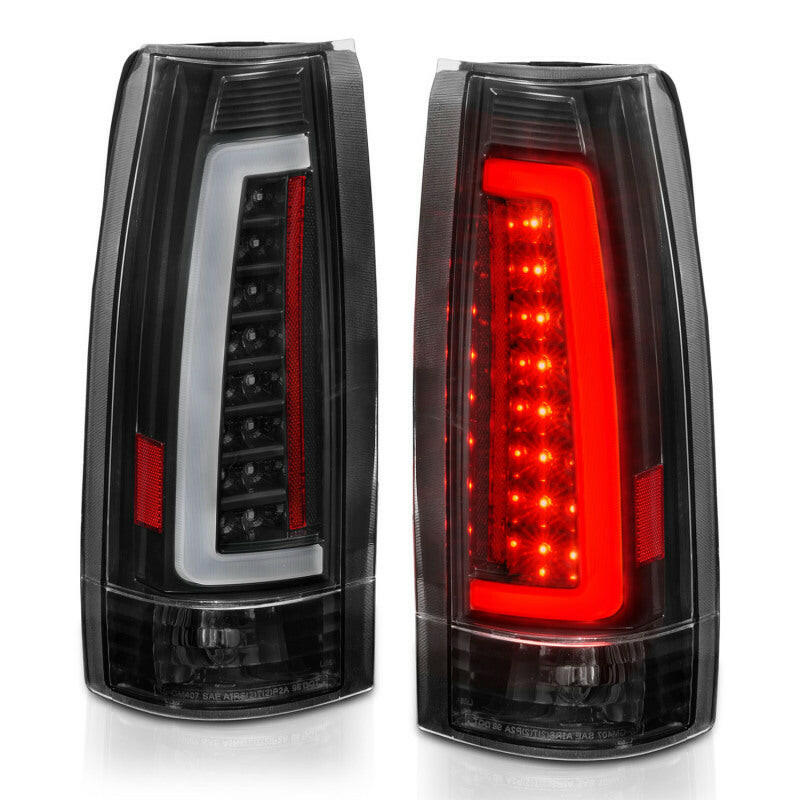 ANZO 1999-2000 Cadillac Escalade LED Taillights Black Housing Clear Lens Pair Tail Lights ANZO