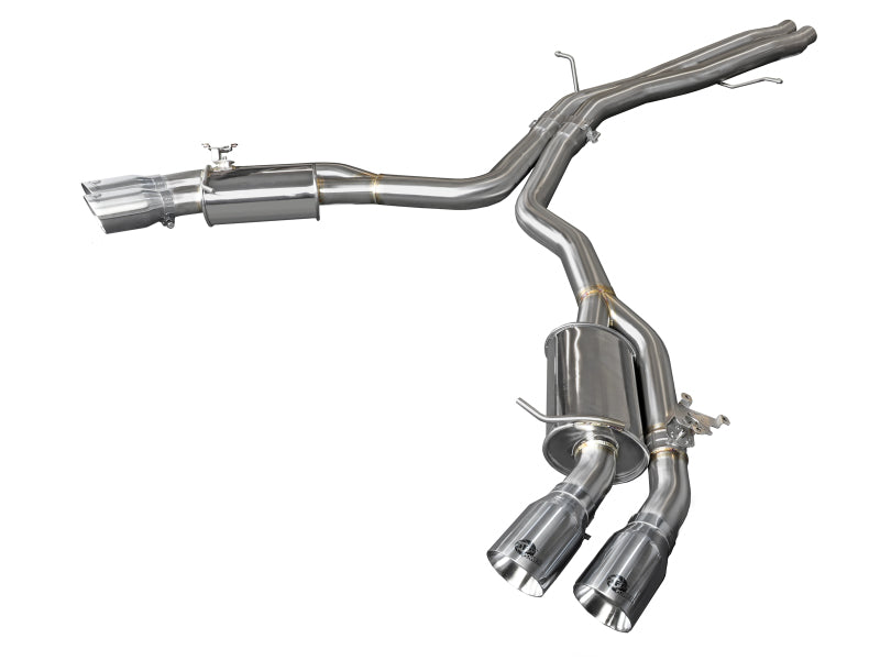 aFe 18-20 Audi RS5 Coupe MACH Force-Xp 3in to 2.5in 304 SS Axle-Back Exhaust System-Quad Polish Tips Tips aFe