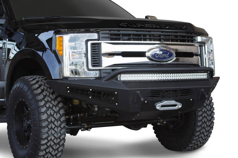 Addictive Desert Designs 17-18 Ford F-250 HoneyBadger Front Bumper w/ Winch Mount Bumpers - Steel Addictive Desert Designs