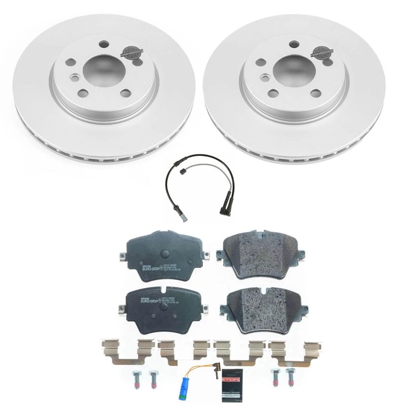 Power Stop 2019 Mini Cooper Clubman Front Euro-Stop Brake Kit Brake Kits - OE PowerStop