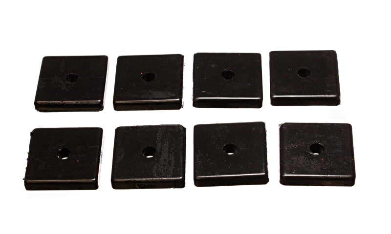 Energy Suspension Square Pad Set 2-1/16in Length x 2-1/16in Width x 3/8in Hole ID x 3/8in H-Black Bushing Kits Energy Suspension