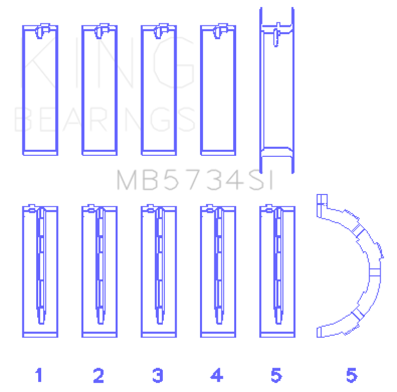 King Engine Bearings Ford 302 Cid Coyote (Size +0.25mm) Main Bearing Set Bearings King Engine Bearings