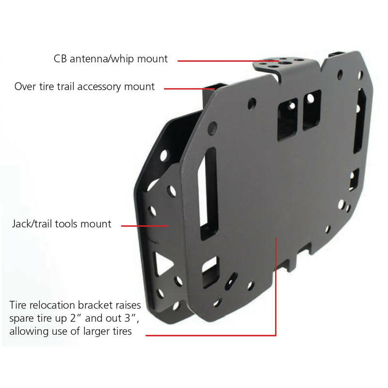 Go Rhino 18-20 Jeep Wrangler JL/JLU Rockline Spare Tire Relocation Bumpers - Steel Go Rhino