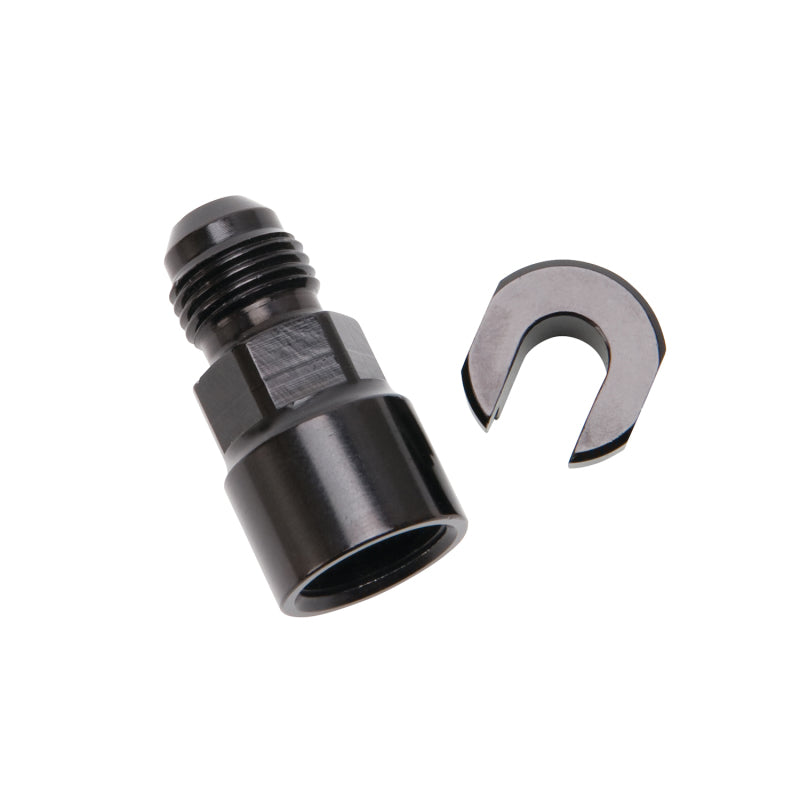 Russell Performance -6 AN Male to 5/16in SAE Quick-Disconnect Female (Black Single) Fittings Russell