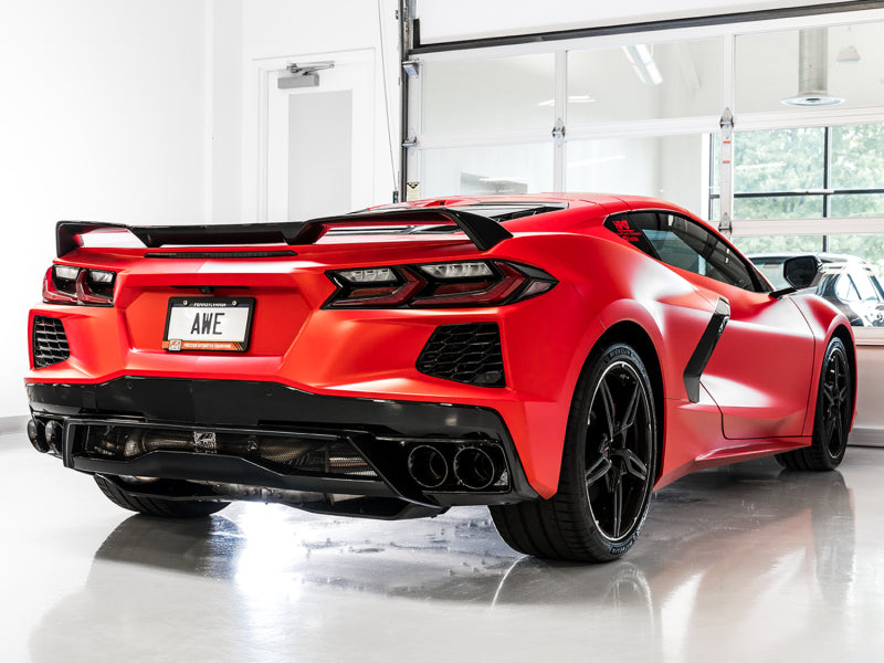 AWE Tuning 2020 Chevrolet Corvette (C8) Touring Edition Exhaust - Quad Diamond Black Tips Catback AWE Tuning