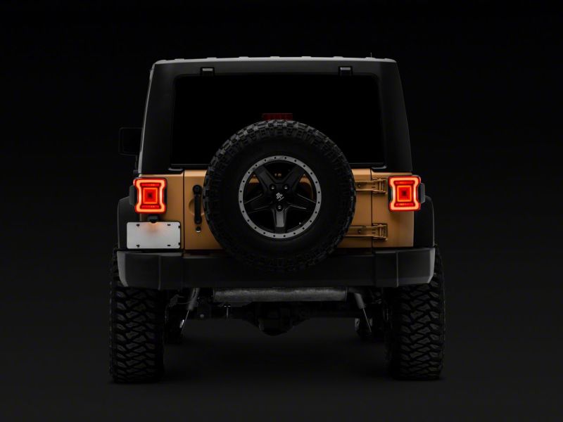Raxiom 07-18 Jeep Wrangler JK Axial Series JL Style LED Tail Lights- BlkHousing- Red Lens Tail Lights Raxiom