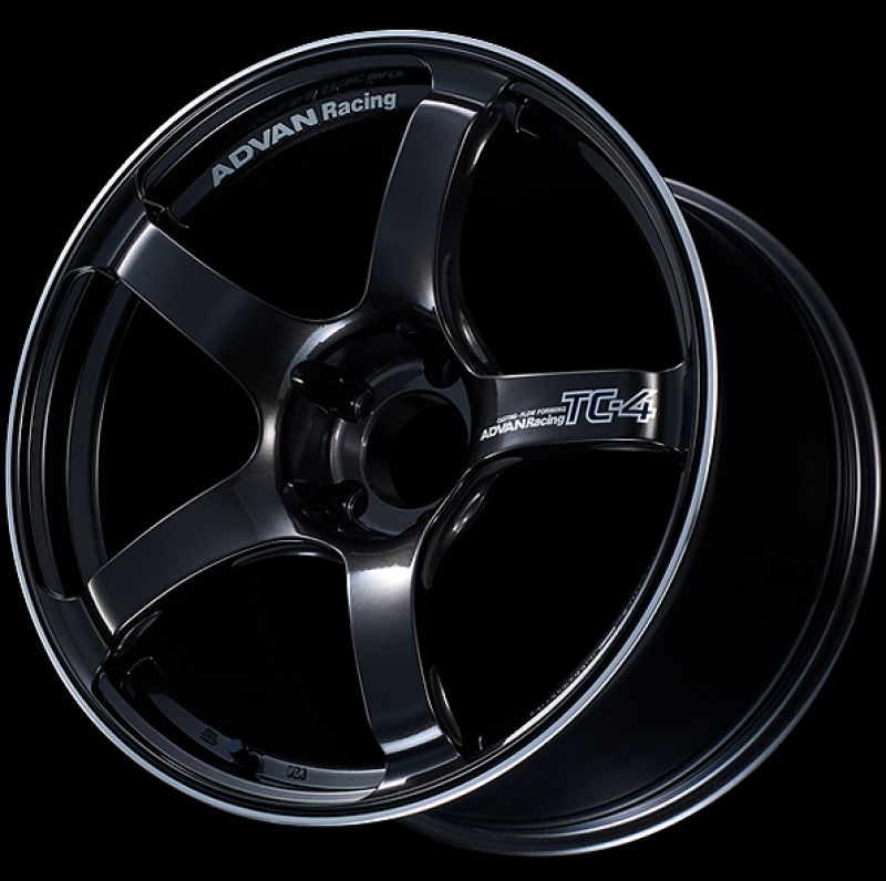Advan TC4 18x9.5 +12 5x114.3 Racing Black Gunmetallic and Ring Wheel Wheels - Cast Advan