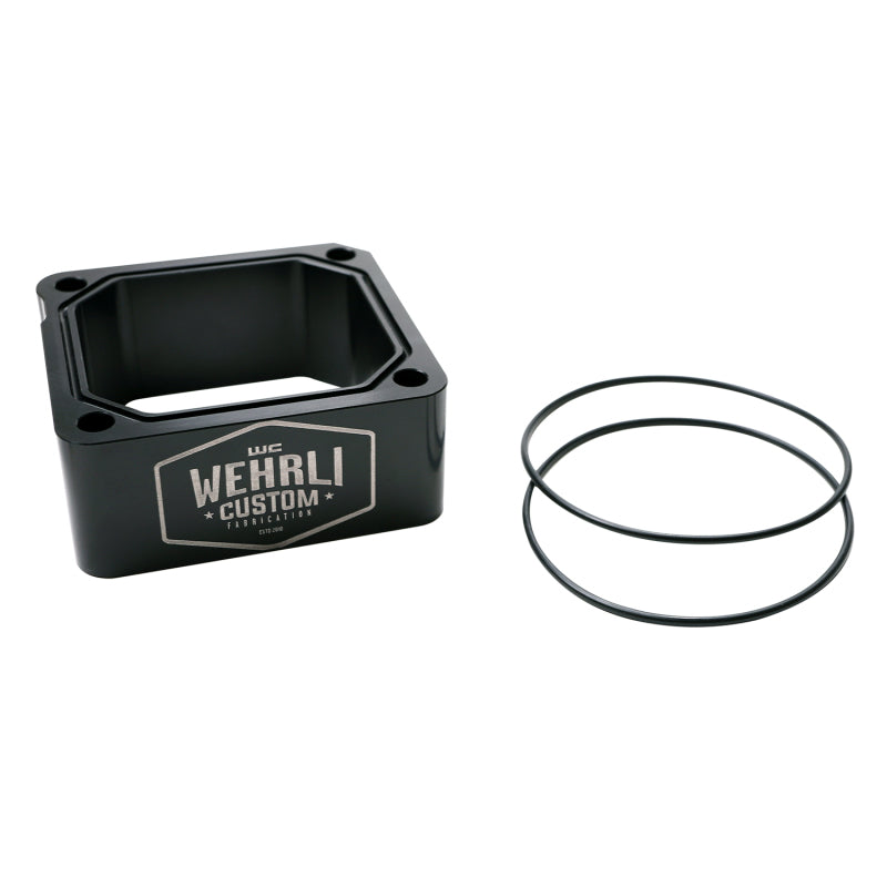 Wehrli 98.5-07 Dodge 5.9L Cummins Billet Intake Spacer Kit - Black Anodized &amp; Engraved Finish Block Off Plates Wehrli