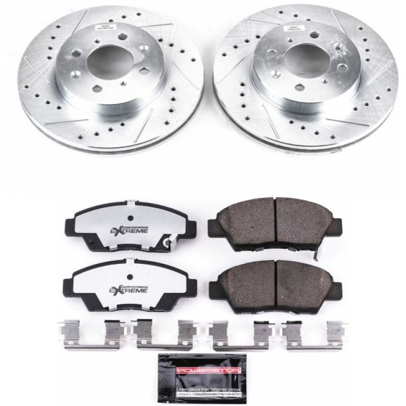 Power Stop 09-14 Honda Fit Front Z26 Street Warrior Brake Kit Brake Kits - Performance D&S PowerStop