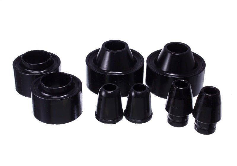 Energy Suspension 07-17 Jeep Wrangler (JK) Black Front & Rear Coil Spring Spacer 1-3/4in Lift Set Bushing Kits Energy Suspension