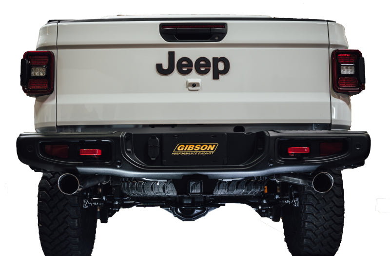 Gibson 20-22 Jeep Gladiator JT Rubicon 3.6L 3in/2.5in Cat-Back Dual Split Exhaust - Stainless Catback Gibson