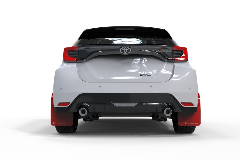 Rally Armor 20-25 Toyota GR Yaris Red Mud Flap w/White Logo Mud Flaps Rally Armor