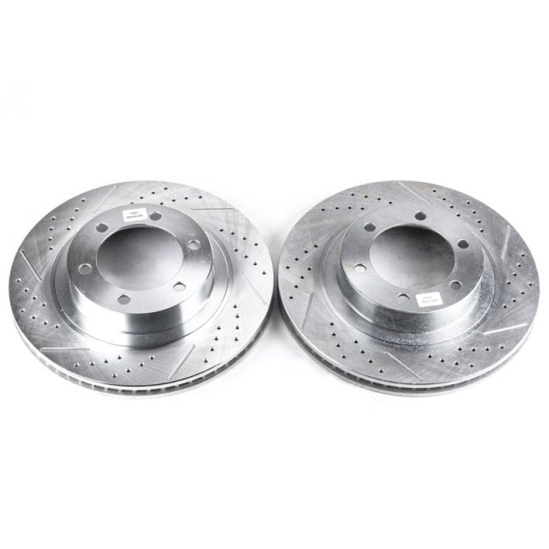 Power Stop 03-09 Lexus GX470 Front Evolution Drilled & Slotted Rotors - Pair Brake Rotors - Slot & Drilled PowerStop