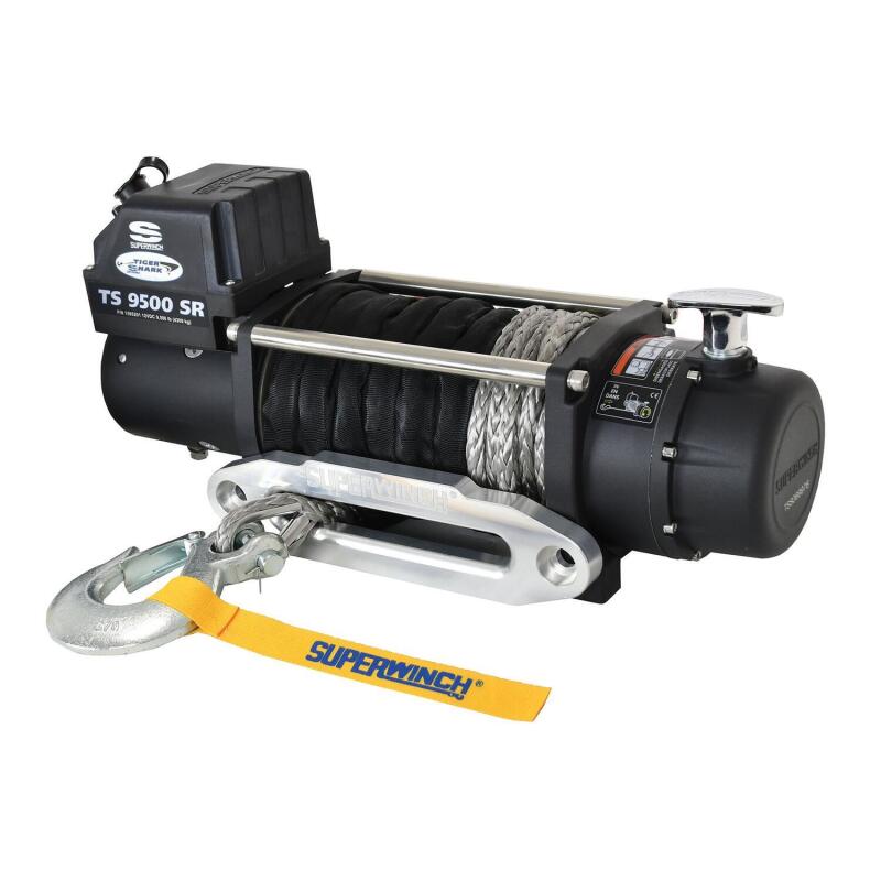 Superwinch 9500 LBS 12V DC 3/8in x 80ft Synthetic Rope Tiger Shark 9500 Winch Winches Superwinch