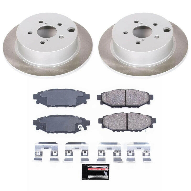 Power Stop 13-15 Subaru XV Crosstrek Rear Semi-Coated Rotor Kit Brake Kits - Performance Blank PowerStop