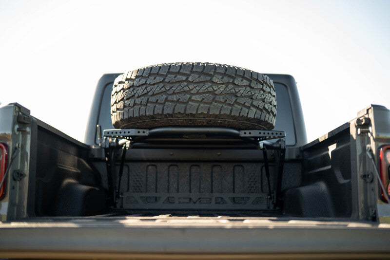 DV8 Offroad 2020+ Jeep Gladiator JT Adjustable In-Bed Tire Carrier Chase Racks DV8 Offroad