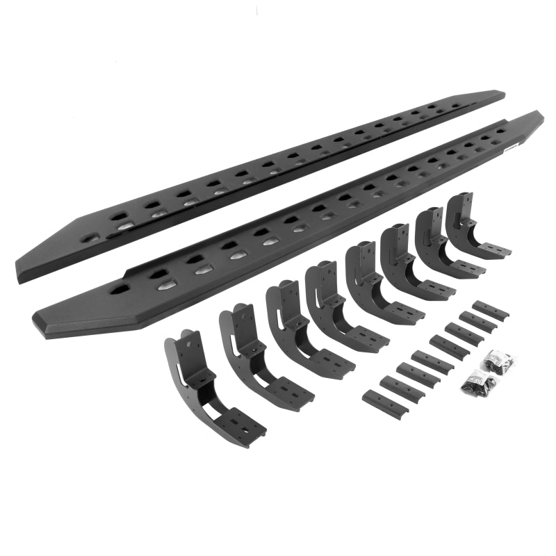 Go Rhino 19-22 GMC Sierra 1500 CC 4DR (New Bdy) RB20 Slim Running Boards Kit (w/Brackets) - Tex. Blk Running Boards Go Rhino