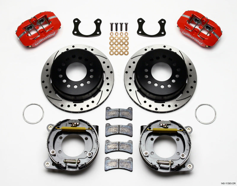 Wilwood Dynapro Low-Profile 11.00in P-Brake Kit Drill-Red Small Ford 2.66in Offset Big Brake Kits Wilwood