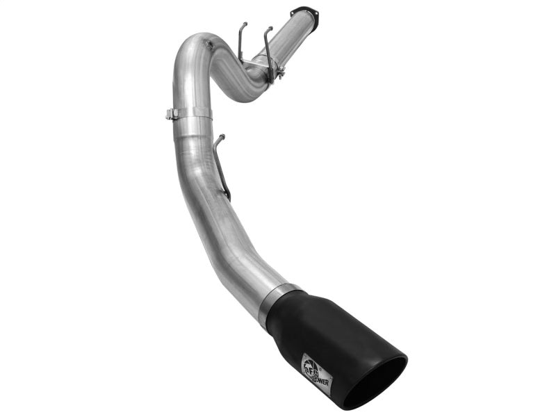 aFe MACHForce XP Exhaust 5in DPF-Back Stainless Steel Exht 2015 Ford Turbo Diesel V8 6.7L Black Tip DPF Back aFe