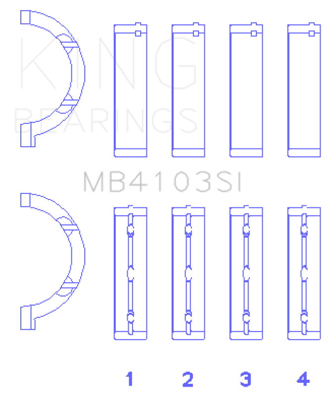 King Engine Bearings Chrysler 197 (Size +0.25mm) Main Bearing Set Bearings King Engine Bearings