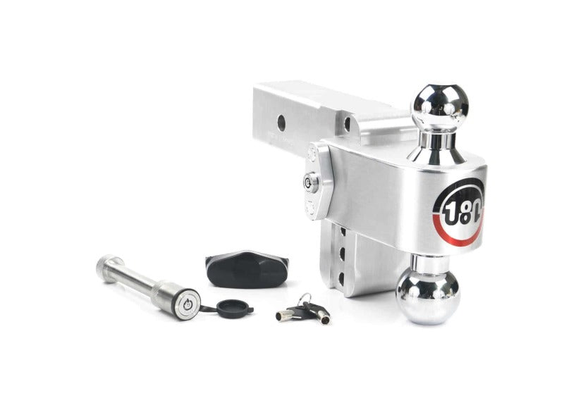 Weigh Safe 180 Hitch 4in Drop Hitch & 2.5in Shank (10K/18.5K GTWR) w/WS05 - Aluminum Hitch Ball Mounts Weigh Safe
