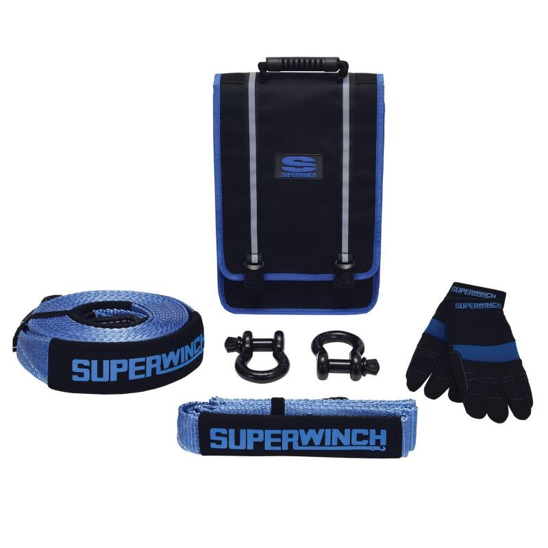 Superwinch Getaway Recovery Kit (Incl. Bow Shackles/Tree Trunk Protec/Recovery Strap/Gloves/Bag) Tow Straps Superwinch