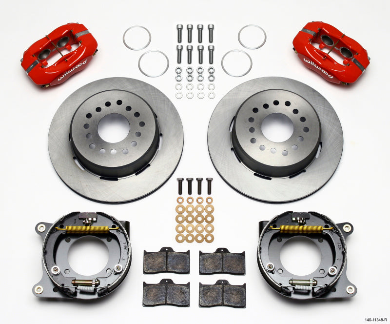 Wilwood Forged Dynalite P/S Park Brake Kit Red 55-57 Chevy 2.34in Offset Big Brake Kits Wilwood