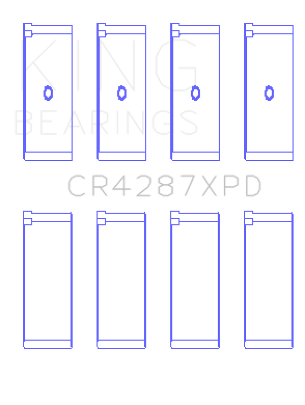 King Honda B18C1/B18C5 16V (Size 0.25mm - Predoweled for Alum Rods) Performance Rod Bearing Set Bearings King Engine Bearings