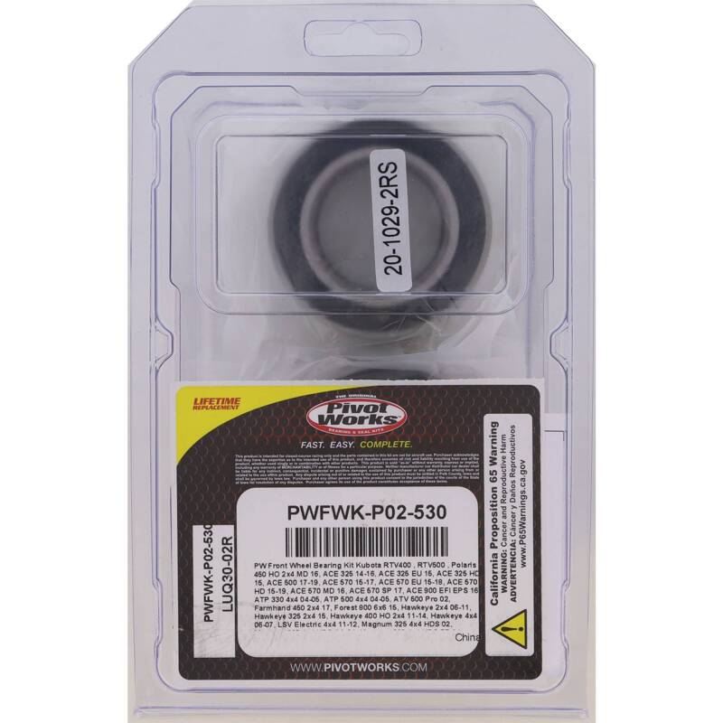 Pivot Works 06-11 Polaris Hawkeye 2x4 Front Wheel Bearing Kit Control Arms Pivot Works