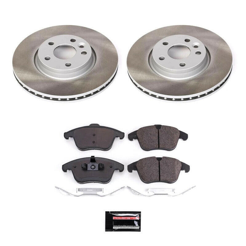 Power Stop 08-16 Volvo XC70 Front Semi-Coated Rotor Kit Brake Kits - Performance Blank PowerStop