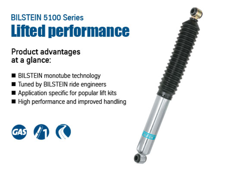 Bilstein 5100 Series 2012 GMC Sierra 1500 XFE Rear 46mm Monotube Shock Absorber Shocks and Struts Bilstein
