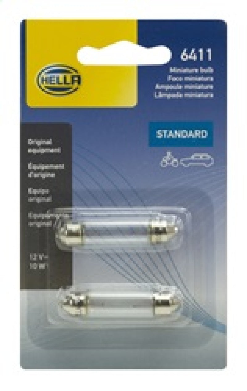 Hella Bulb 6411 12V 10W Sv858 T325 10X41(2) Bulbs Hella