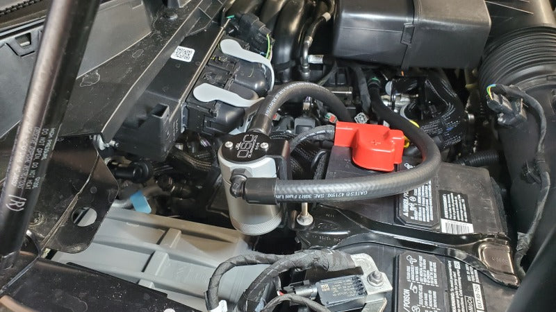 J&amp;L 23-26 Ford F-250/F-350 6.8L;7.3L Oil Separator 3.0 Passenger Side - Clear Anodized Oil Separators J&L