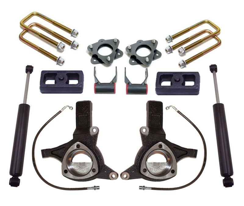 MaxTrac 16-18 GM C1500 2WD w/Stamped Steel. Susp. 7in/4in MaxPro Spindle Lift Kit w/MaxTrac Shocks Steering Knuckles & Spindles Maxtrac