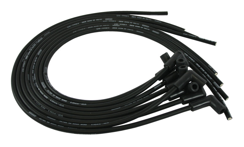 Moroso Universal Ignition Wire Set - Ultra 40 - Unsleeved - 90 Degree - Black Spark Plug Wire Sets Moroso