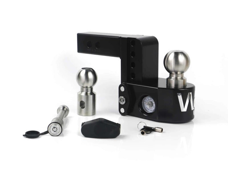 Weigh Safe 4in Drop Hitch w/Built-in Scale & 2in Shank (8K/12.5K GTWR) w/WS05 - Black Cerakote Hitch Ball Mounts Weigh Safe
