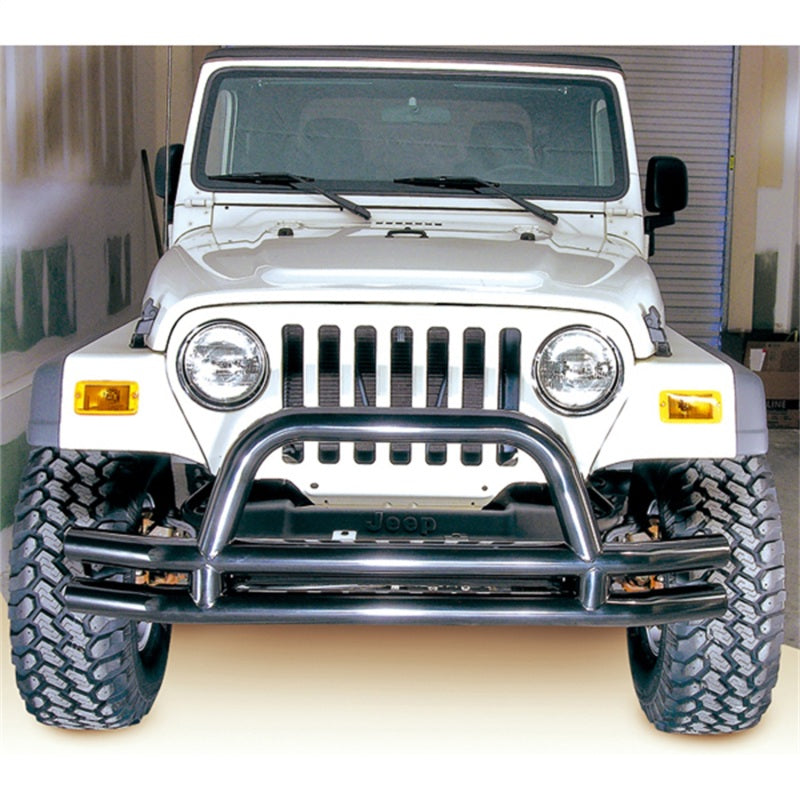Rugged Ridge 3-In Dbl Tube Front Bumper w/ Hoop 76-06 CJ / Jeep Wrangler Bumper Accessories Rugged Ridge