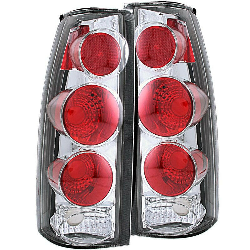 ANZO 1999-2000 Cadillac Escalade Taillights Chrome 3D Style Tail Lights ANZO
