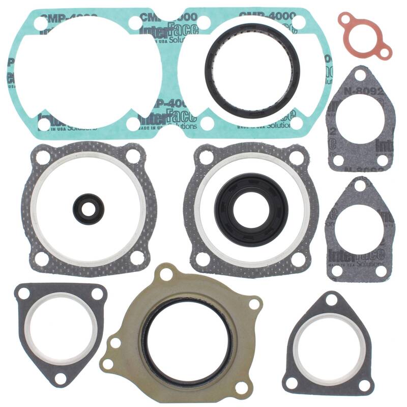 Vertex Gaskets 1992 Yamaha Enticer ET340TR Complete Gasket Kit w/ Oil Seals Engine Hardware Vertex Pistons