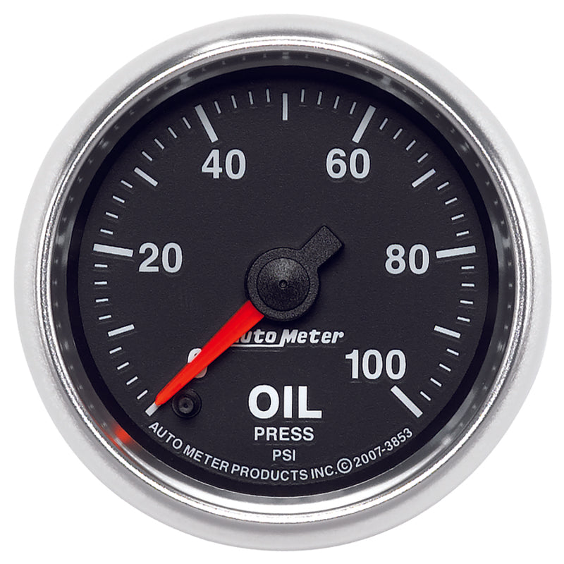 Autometer GS Series 2-1/16in Oil Pressure Gauge 100PSI Electric Full Sweep Gauges AutoMeter