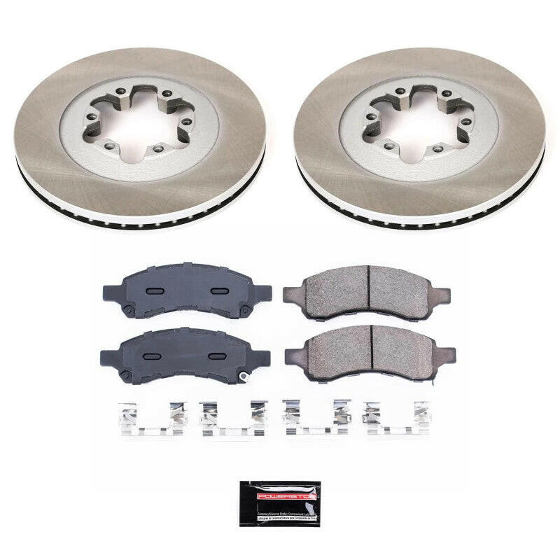 Power Stop 09-12 GMC Canyon Front Semi-Coated Rotor Kit Brake Kits - Performance Blank PowerStop