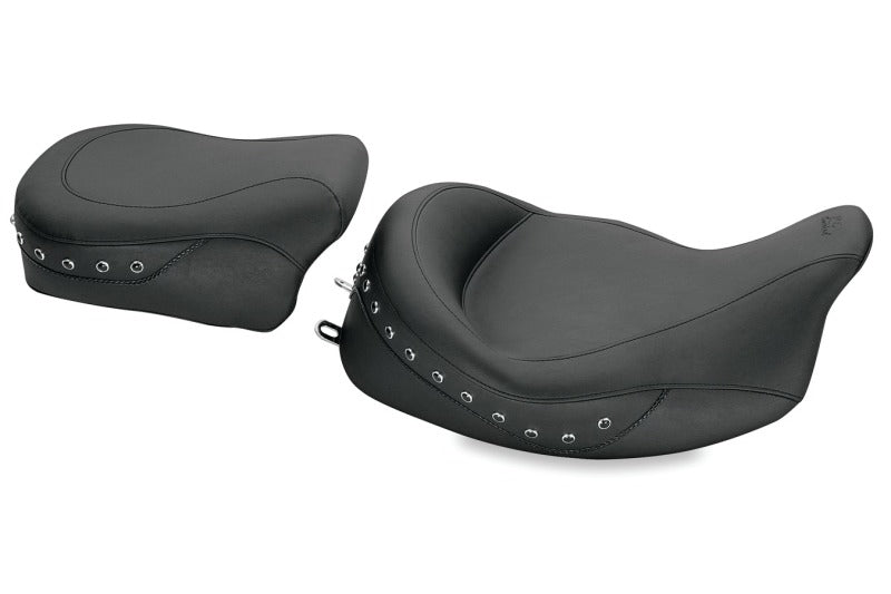 Mustang 08-21 Harley Electra Glide,Rd Glide,Rd King,Street Glide Solo Seat w/Blk Pearl Studs- Black Solo Motorcycle Seats Mustang Motorcycle