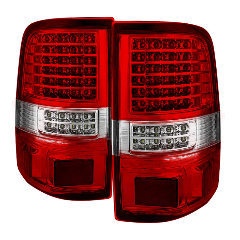 xTune Ford F150 Styleside 04-08 LED Tail Lights Red Clear ALT-JH-FF15004-LED-G2-RC Tail Lights SPYDER