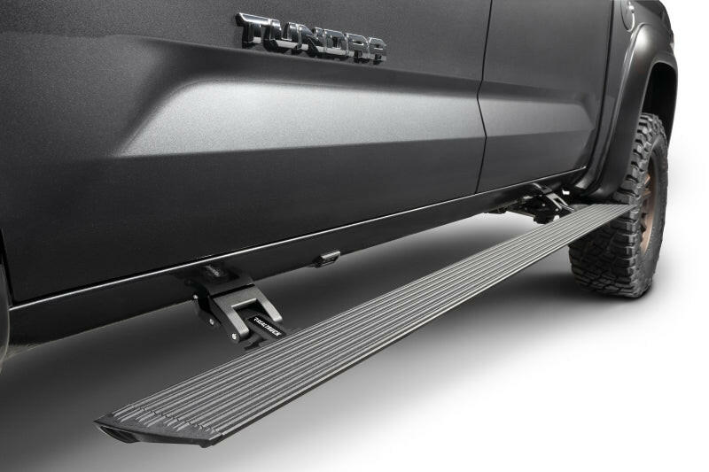 RealTruck 22-24 Toyota Tundra DC 4dr VoltStep Electric Running Board Kit (No Drill) - Tex. Blk Running Boards Go Rhino